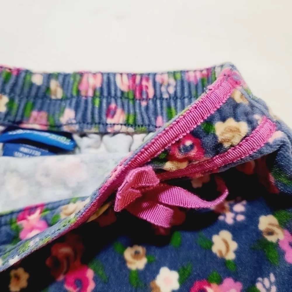Genuine Kids from Oshkosh Blue Pink Flower Velour Skirt size 5